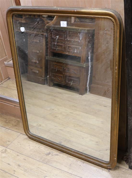 A 19th century French gilt frame wall mirror W.90cm